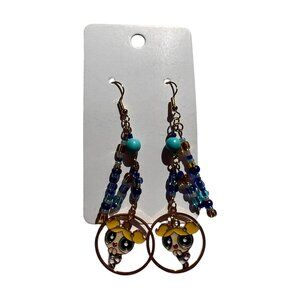Powerpuff Girls Bubbles Dangling Earrings NWOT